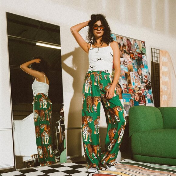 DRESSED IN LALA Tiger Tales Wide Leg Trousers - Size 3x - Picture 11 of 11